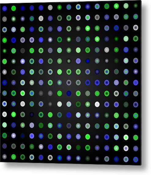Abstract Digital Algorithm Rithmart Metal Print featuring the digital art Tiles.blue-green.1 by Gareth Lewis