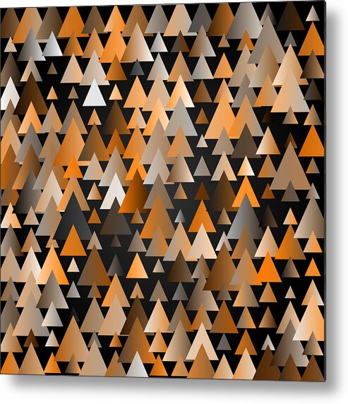 Abstract Digital Algorithm Orange Triangles Rithmart Metal Print featuring the digital art Tiles.orange.2 by Gareth Lewis