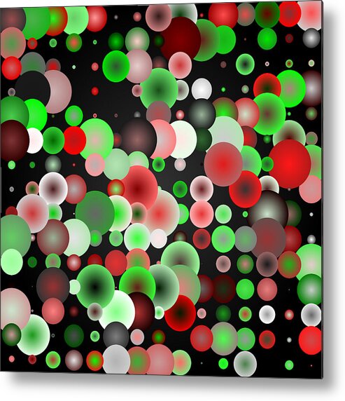 Abstract Digital Algorithm Rithmart Metal Print featuring the digital art Tiles.red.-green.2.1 by Gareth Lewis