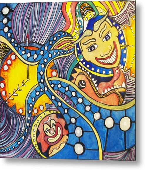 Tillie Metal Print featuring the painting Tillies Funhouse design by Patricia Arroyo