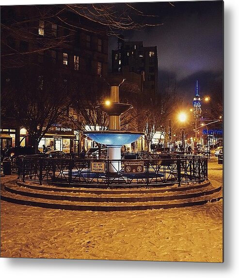 Myny Metal Print featuring the photograph Tonight's Snow In The Village #gotham by Picture This Photography