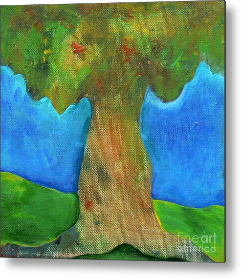 Tree Painting Metal Print featuring the painting Tree by Elizabeth Fontaine-Barr