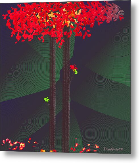 Trees Metal Print featuring the digital art Trees in Bloom by Asok Mukhopadhyay