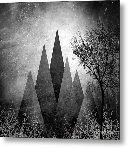 Geometric Metal Print featuring the digital art Trees V I I I by PIA Schneider