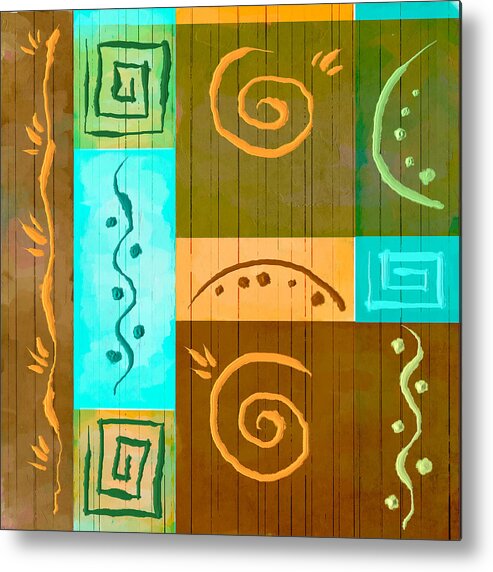 Tribal Metal Print featuring the painting Tribal Abstract by Brenda Bryant
