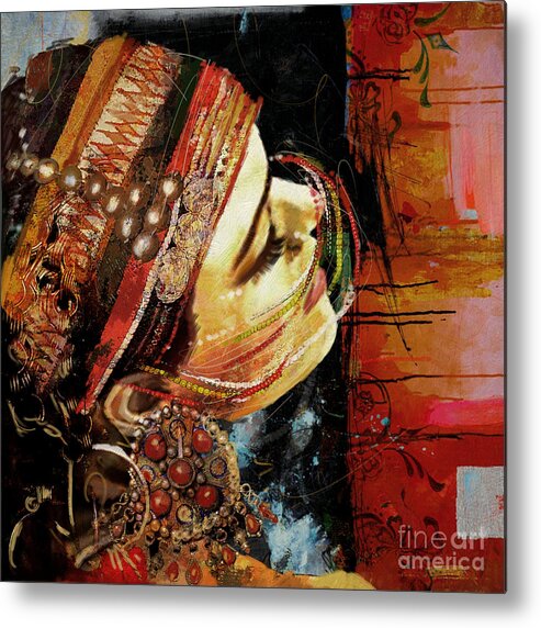Belly Dance Art Metal Print featuring the painting Tribal Dancer 3 by Mahnoor Shah