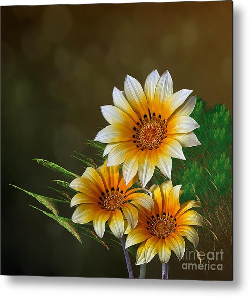 Sunshine Metal Print featuring the digital art Triple Sunshine by Shirley Mangini