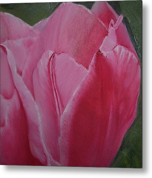 Tulip Metal Print featuring the painting Tulip Blooming by Claudia Goodell
