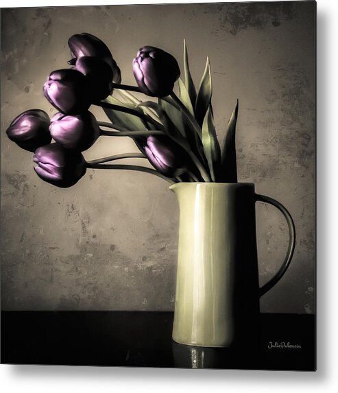 Still Life Metal Print featuring the photograph Tulips in the Evening Light by Julie Palencia