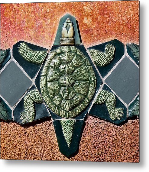 Turtle Metal Print featuring the photograph Turtle Mosaic by Carol Leigh