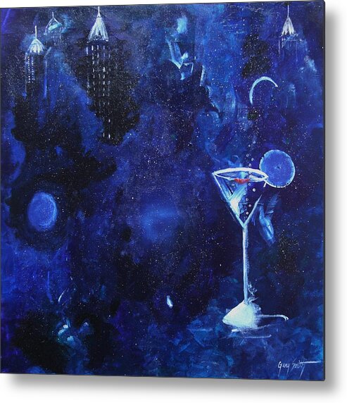 Night Metal Print featuring the painting Twist And An Olive by Gary Smith