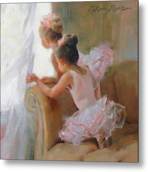 Dancers Metal Print featuring the painting Two Tutus by Anna Rose Bain