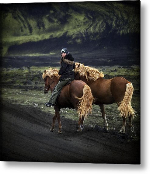 Landmannalaugar Metal Print featuring the photograph Unable To Stay. Unwilling To Leave. by Evelina Kremsdorf