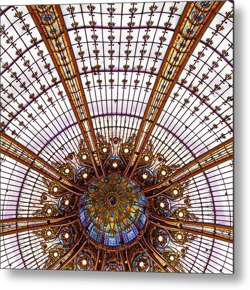 Stained Glass Metal Print featuring the photograph Under the Dome - Paris, France by Melanie Alexandra Price