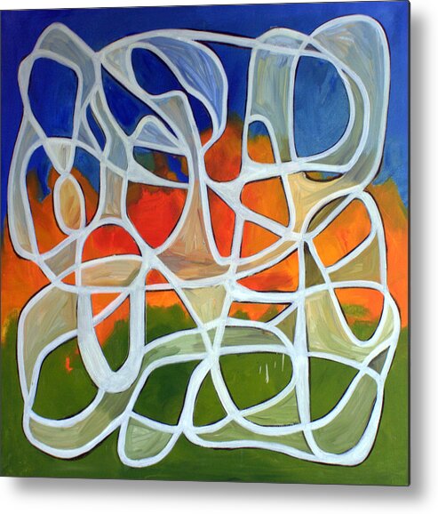 Abstract Metal Print featuring the painting Untitled #18 by Steven Miller