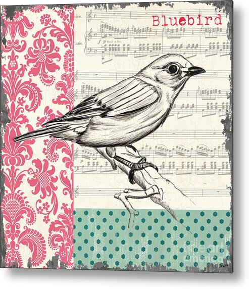 Bird Metal Print featuring the painting Vintage Songbird 1 by Debbie DeWitt