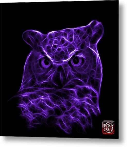 Owl Metal Print featuring the digital art Violet Owl 4436 - F M by James Ahn