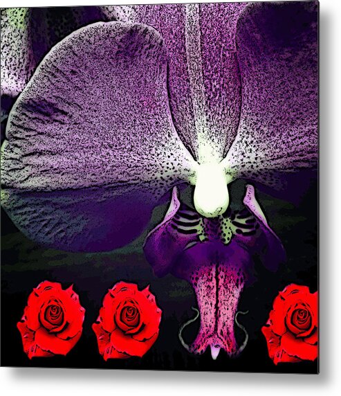 Rose Metal Print featuring the photograph Violette and Roses by Ann Tracy