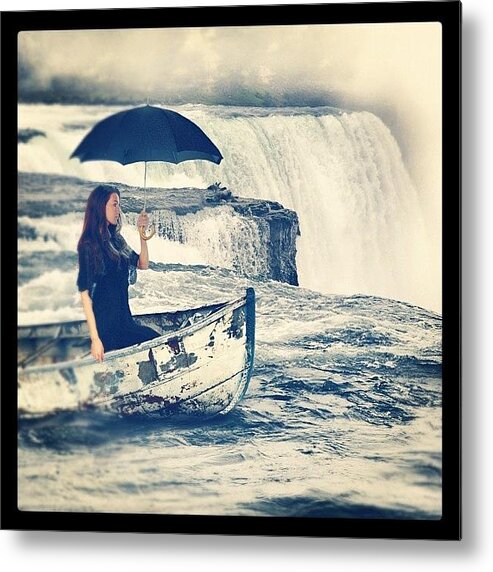 Woman Metal Print featuring the photograph Visiting Niagara by Jill Battaglia