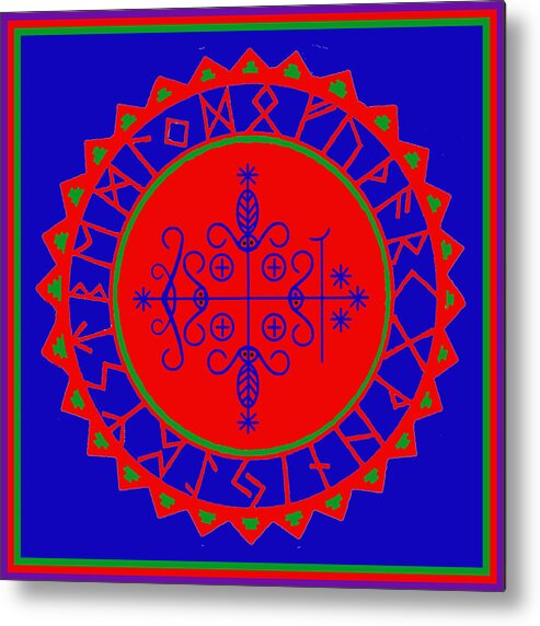 As Above So Below Metal Print featuring the digital art VooDoo Veve As Above So Below by Vagabond Folk Art - Virginia Vivier