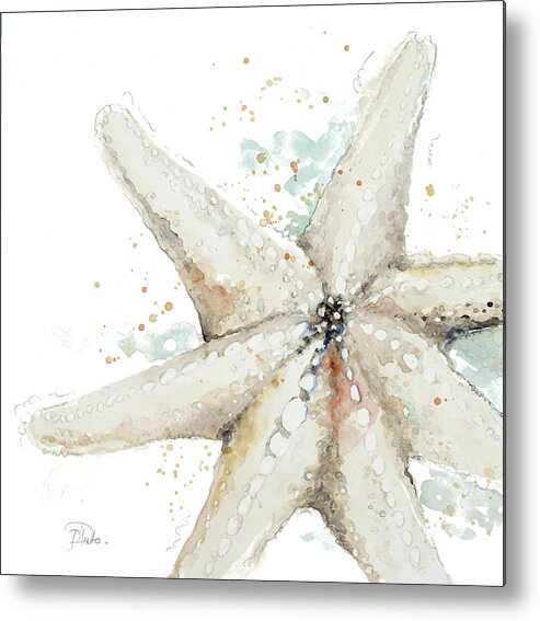 Waterstarfishcoastal Metal Print featuring the painting Water Starfish by Patricia Pinto
