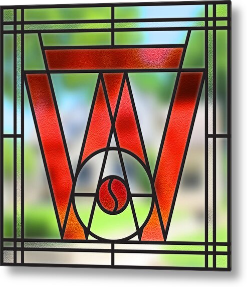 Wauwatosa Metal Print featuring the digital art Wauwatosa Stain Glass by Geoff Strehlow