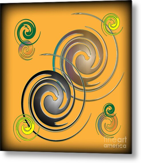 Abstract Metal Print featuring the digital art Whirl by Iris Gelbart