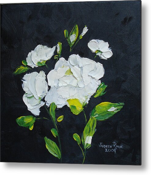 Flowers Metal Print featuring the painting White Wonder by Judith Rhue