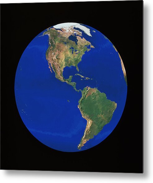 America Metal Print featuring the photograph Whole Earth by Copyright 1995, Worldsat International And J. Knighton/science Photo Library