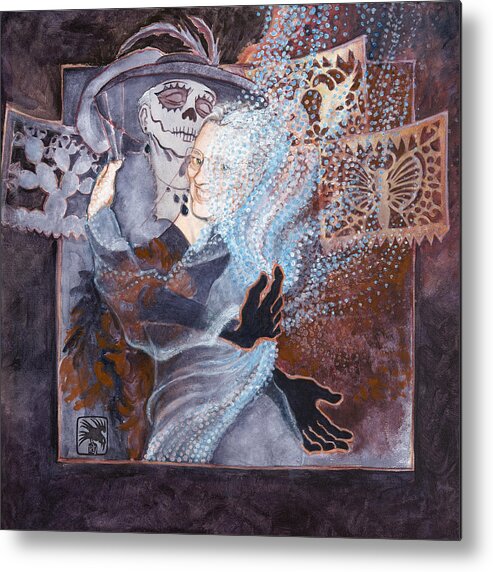 Art Scanning Metal Print featuring the painting Widow's Waltz 3 by Ruth Hooper