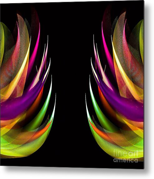 Digital Art Abstract Wild Feathers Abstract Prints Metal Print featuring the digital art Wild Feathers by Gayle Price Thomas