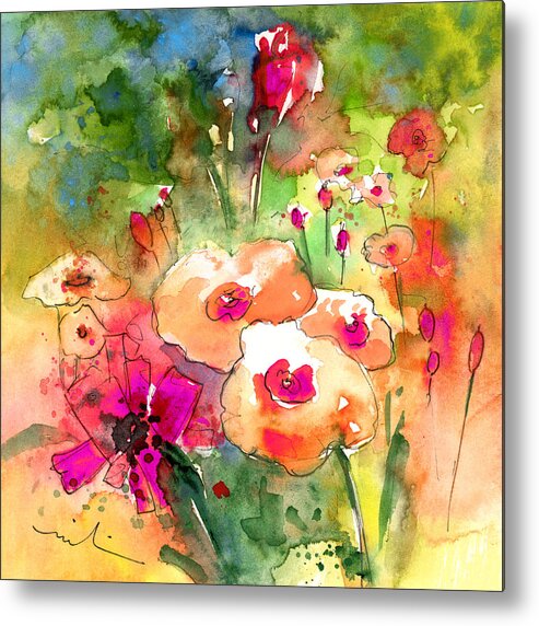 Flowers Metal Print featuring the painting Wild Flowers 07 by Miki De Goodaboom