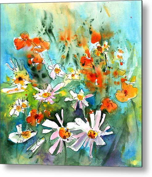 Impressionism Metal Print featuring the painting Wild Flowers 08 by Miki De Goodaboom