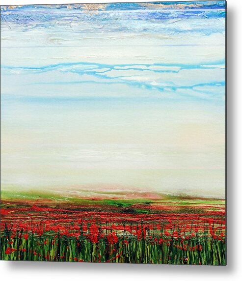 Poppies Metal Print featuring the mixed media Wild poppies Corbridge by Mike  Bell