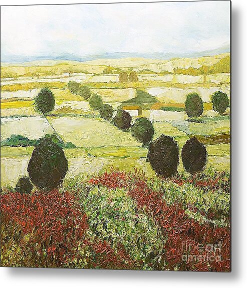 Landscape Metal Print featuring the painting Wildflower Valley by Allan P Friedlander