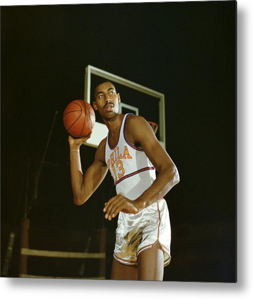 Marvin Newman Metal Print featuring the photograph Wilt Chamberlain Perhaps The Best Ever by Retro Images Archive