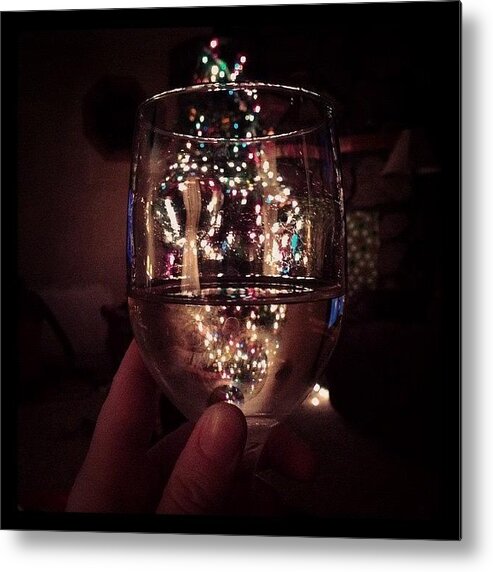  Metal Print featuring the photograph Wine And Christmas Lights. Love It!!! by Tia Stinnett