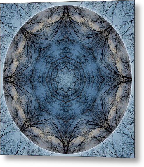 Mandala Metal Print featuring the photograph Winter Tree Mandala 4 by Beth Sawickie