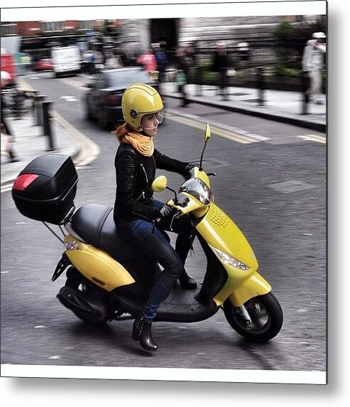 Nikon Metal Print featuring the photograph Yellow Scooter. #nikon by David Lynch