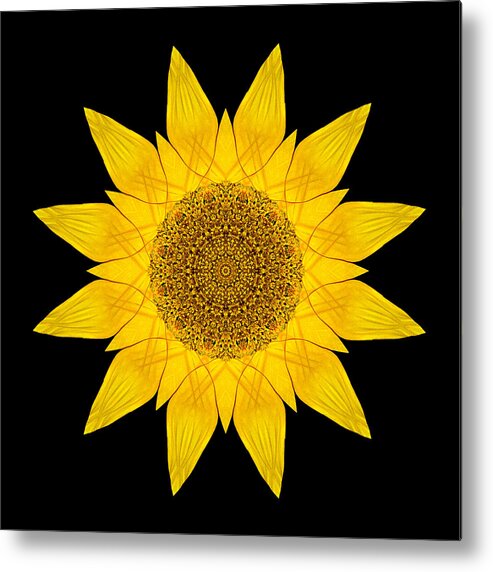 Flower Metal Print featuring the photograph Yellow Sunflower X Flower Mandala by David J Bookbinder