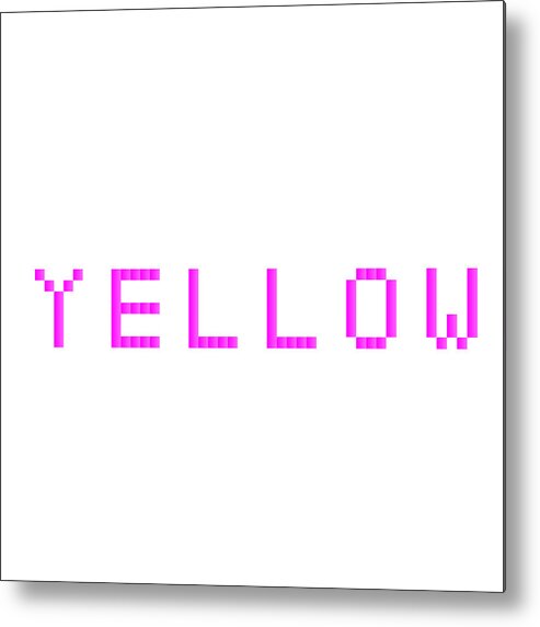 Text Algorithm Rithmart Yellow Purple Metal Print featuring the digital art Yellow.1 by Gareth Lewis