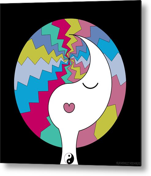 Colorful Metal Print featuring the digital art Yin Yang Crown 10 by Randall J Henrie