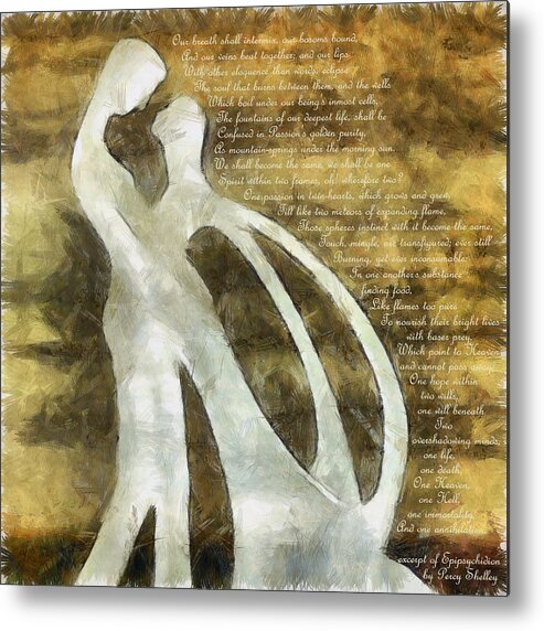 Romance Metal Print featuring the mixed media You and I Epipsychidion 4 by Angelina Tamez