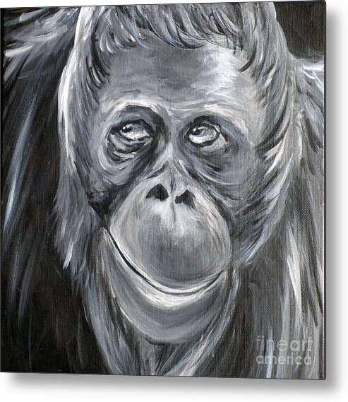 Orangutan Metal Print featuring the painting You Talkin' to Me? by Deborah Smith