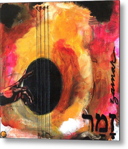 Instrument Metal Print featuring the mixed media Zamar by Carrie Todd