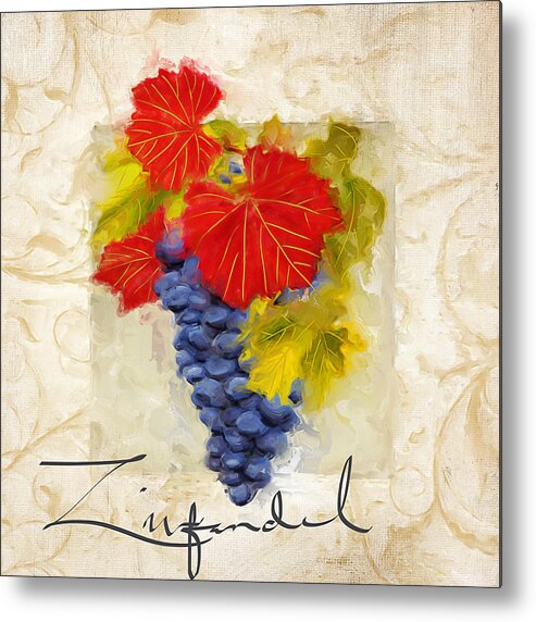 Wine Metal Print featuring the painting Zinfandel by Lourry Legarde