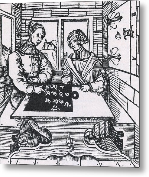 Print Metal Print featuring the photograph Early German Arithmetics #1 by Science Source