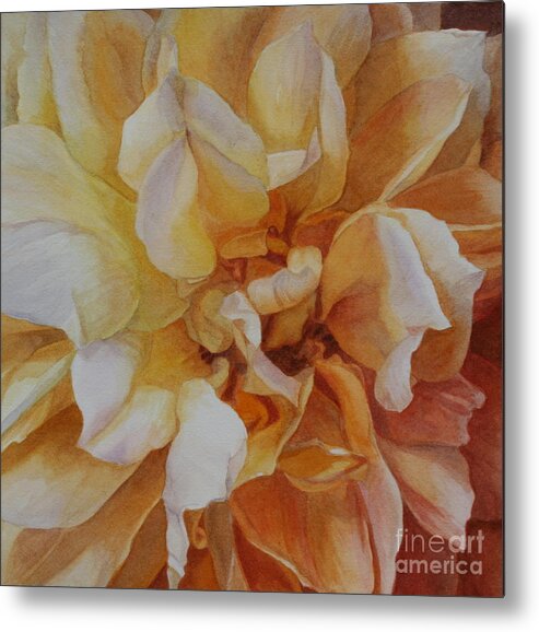 Flowers Metal Print featuring the painting Heart of a Rose 2 by Jan Lawnikanis