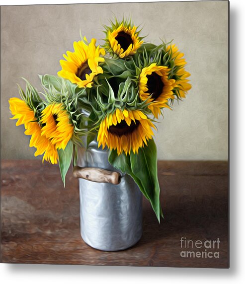 Sunflower Metal Print featuring the photograph Sunflowers #1 by Nailia Schwarz