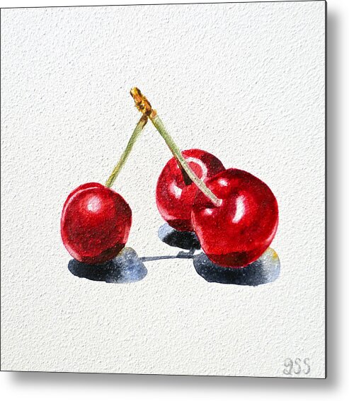 Cherry Metal Print featuring the painting Cherries #2 by Irina Sztukowski